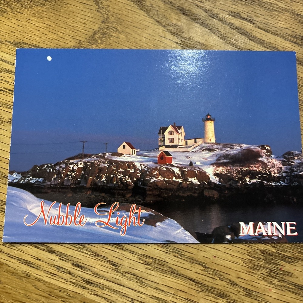 Nubble  Lighthouse   Maine    Postcard